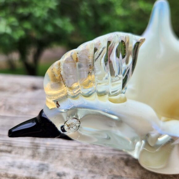 Vintage Murano Style Sommerso Art Glass Bird Sculpture With Gold Flecks And Opal - Picture 7 of 10